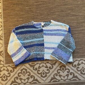 Blue and Cream Patchwork Sweater